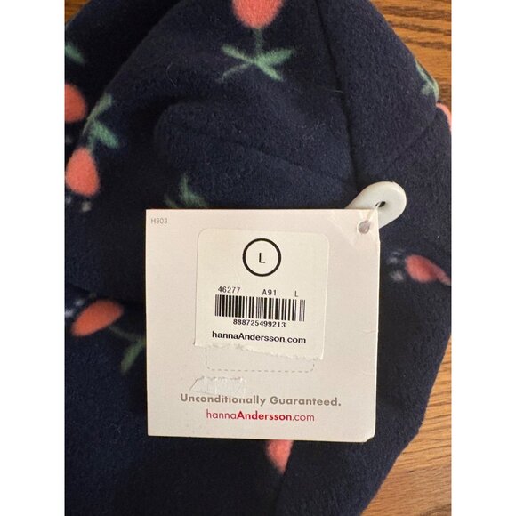 Hanna Andersson Girls Size Large Fleece Lined Beanie Hat Navy Pink Green Floral - Picture 5 of 6